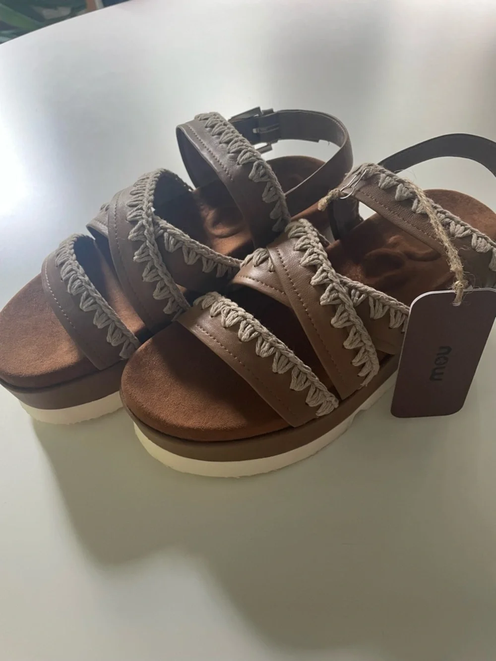 Mou for Free People Flatform Leather Sandals for Women